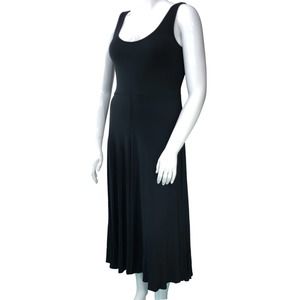 Marine Layer Womens Size L Lexi Rib Fit And Flare Midi Dress Black BRAND NEW
